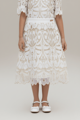 بلوزة بناتي أنيقة بتصميم دانتيل فاخر 7308