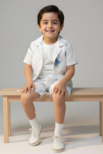 قميص ملون مع تيشيرت ابيض 4178