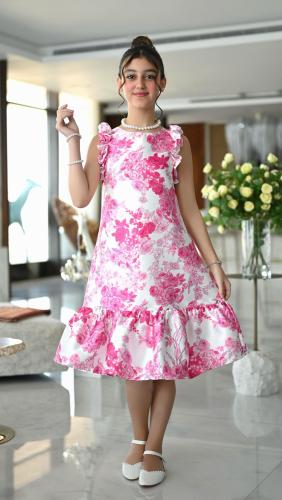 فستان بناتي زهور 7147