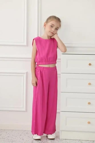 بلوزة بناتي كت بلون الفوشي 7221