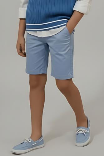 شورت أولادي أزرق فاتح بقصة مريحة -4192