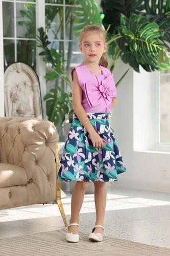 تنورة بناتي مشجرة بعده الوان 7102