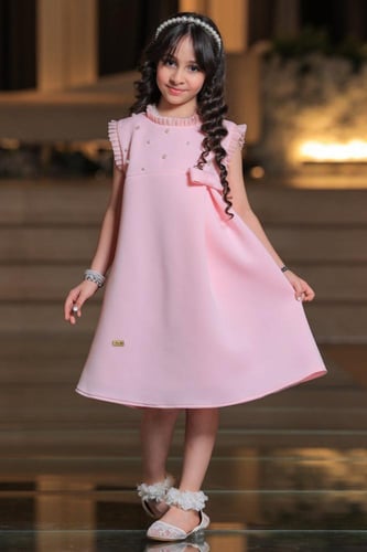 فستان سهرات بناتي وردي S01134