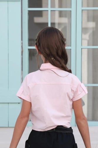 بلوزة بناتى تصميم قصير 7131