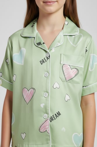 بجامه بناتي بجيب على الصدر 542062