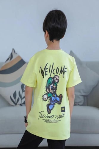 تي شيرت ولادي ليموني رسمه من الخلف 2913