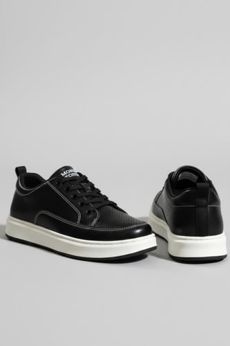 حذاء ولادي أسود عصري للأعمار من 2 إلى 12 سنة S-037