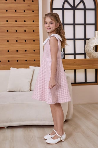 فستان بناتي وردي 7020