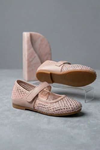 حذاء بناتي بيج انيق مرصع بالكريستال اللامع S-020