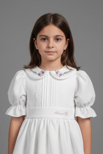 فستان سهرة بناتي أبيض ملكي S01278