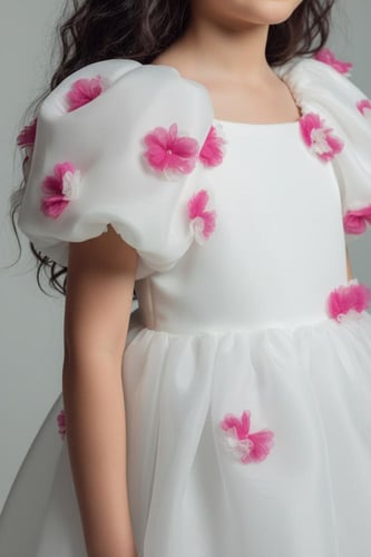 فستان بناتي سهرات ابيض|S01209