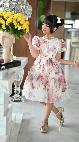 فستان مورد كرنشة من االاسفل S01109