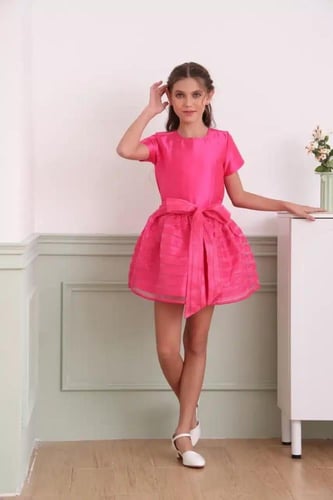 بلوزة بناتي وردي 7024