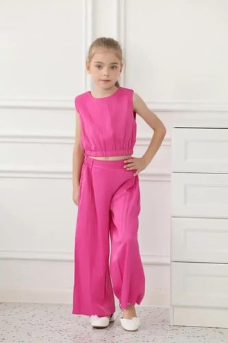 بلوزة بناتي كت بلون الفوشي 7221