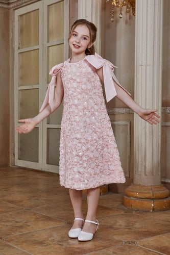 فستان بناتي سهرات مورد زهري 7173