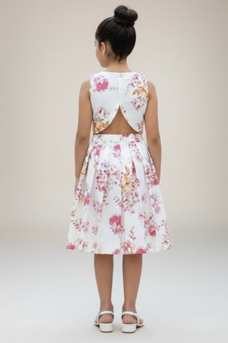 بلوزة بناتية أنيقة بنقشة زهور ملونة 7292