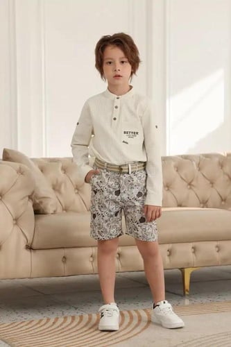 شورت ولادي بتشجيرة بني وبيج 4105