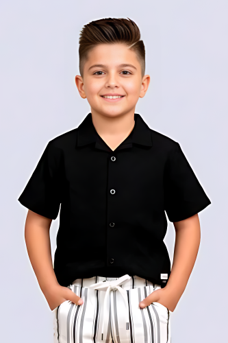 قميص ولادي اسود كلاسيكي 4161