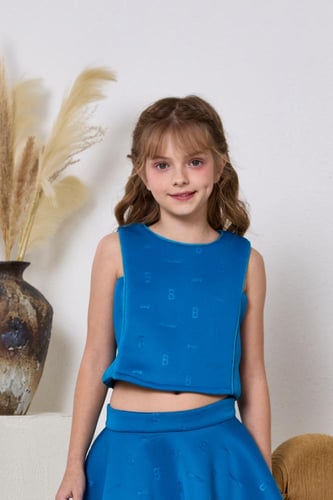 بلوزه بناتي ازرق كت 7059