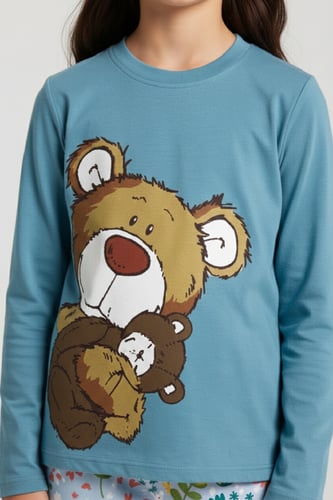 بيجاما أطفال قطنية بطبعة دب 223148