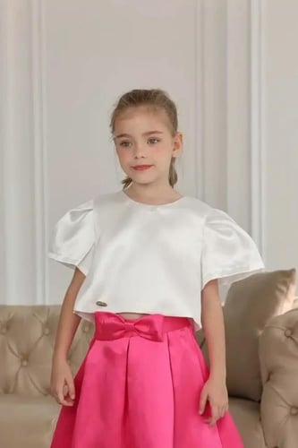 بلوزة بناتي بلون الابيض 7220