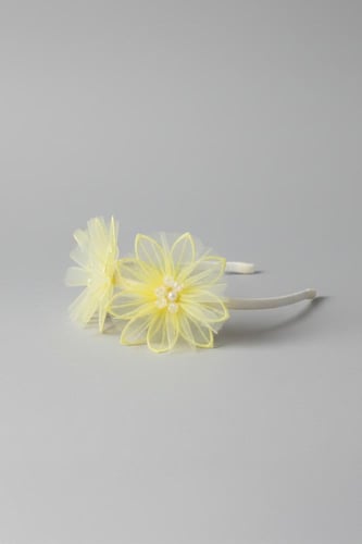 طوق سكري بوردتين صفراءكبيره بنات T-029