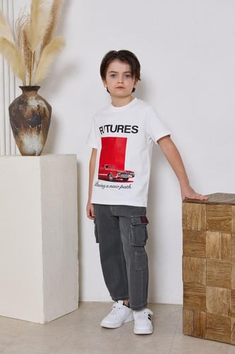 بنطلون رمادي كارجو 4140