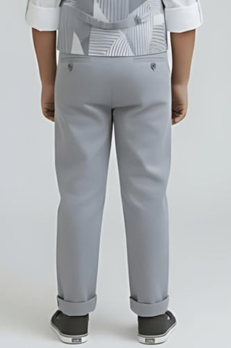 بنطلون ولادي رمادي أنيق بقصة مريحة 4165