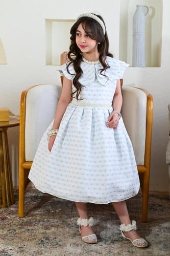 فستان بناتي سهرات سماوي ناعمة S01148