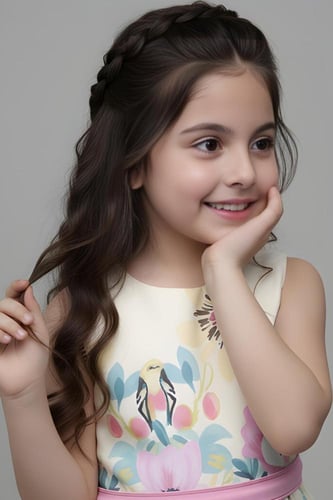 فستان بناتي مورد كت 7276