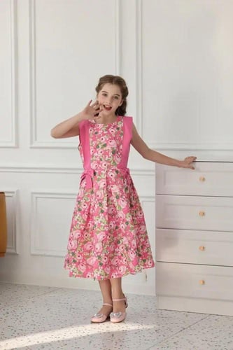 فستان بناتي كت مورد بألوان زاهية 7107