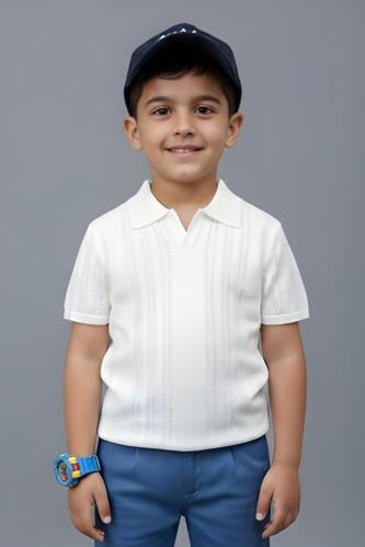 تيشيرت ولادي سكري بياقة 4185