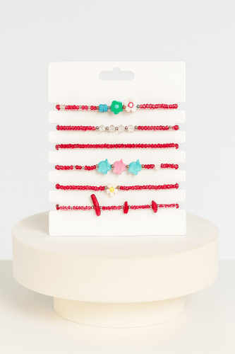 اساور خرز بناتي 6 في 1 ملون 04142/1