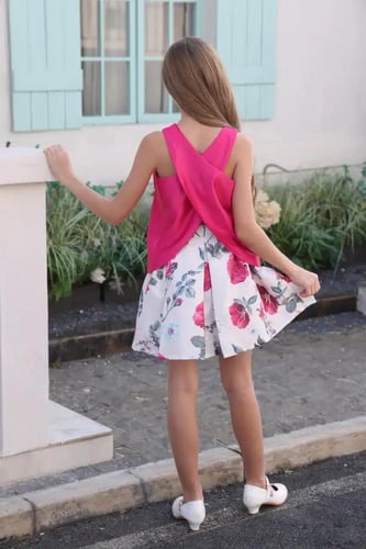 تنورة بناتي مشجر كسرات 7051