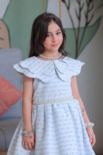 فستان بناتي سهرات سماوي ناعمة S01148