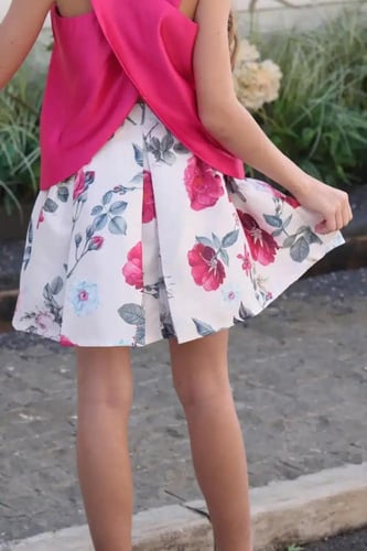 تنورة بناتي مشجر كسرات 7051