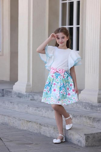 تنورة بنات اطفال موردة 7110