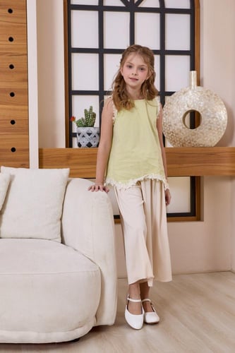 بنطلون بناتي بيج 7038