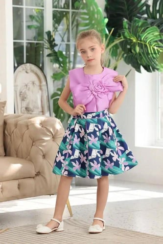 تنورة بناتي مشجرة بعده الوان 7102