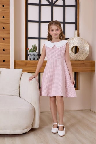 فستان بناتي وردي 7020