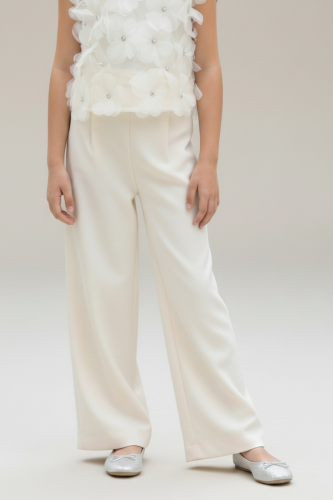 بنطلون بناتي كريمي قصه واسعه 7294-