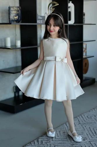 فستان سهرة بناتي بيج بفيونكة في جانب الخصر S01045