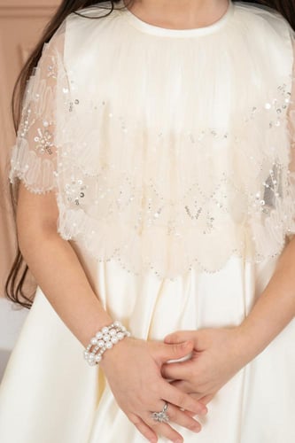 فستان سهرات بتل مطرز من الاعلى S01163