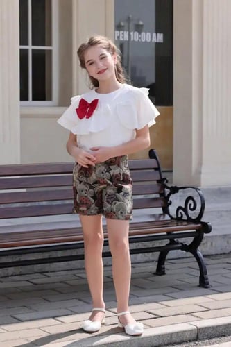 شورت بناتي قصير مشجر 7113