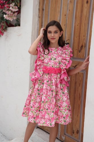 فستان بناتي مورد كت مكرنش 7108