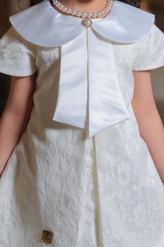 فستان بناتي سهرات سكري دانتيل S01133