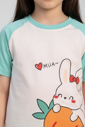 بجامة بناتي برسمة ارنب 221230