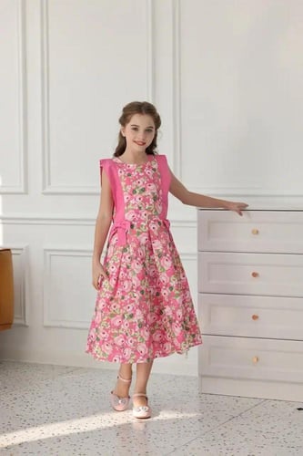 فستان بناتي كت مورد بألوان زاهية 7107
