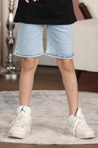 شورت ولادي جينز سماوي 2987