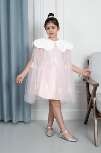 فستان سهرة بناتي زهري تل s01117